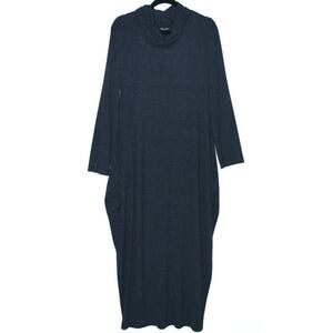 Navy Long Sleeve Maxi Dress Size Large